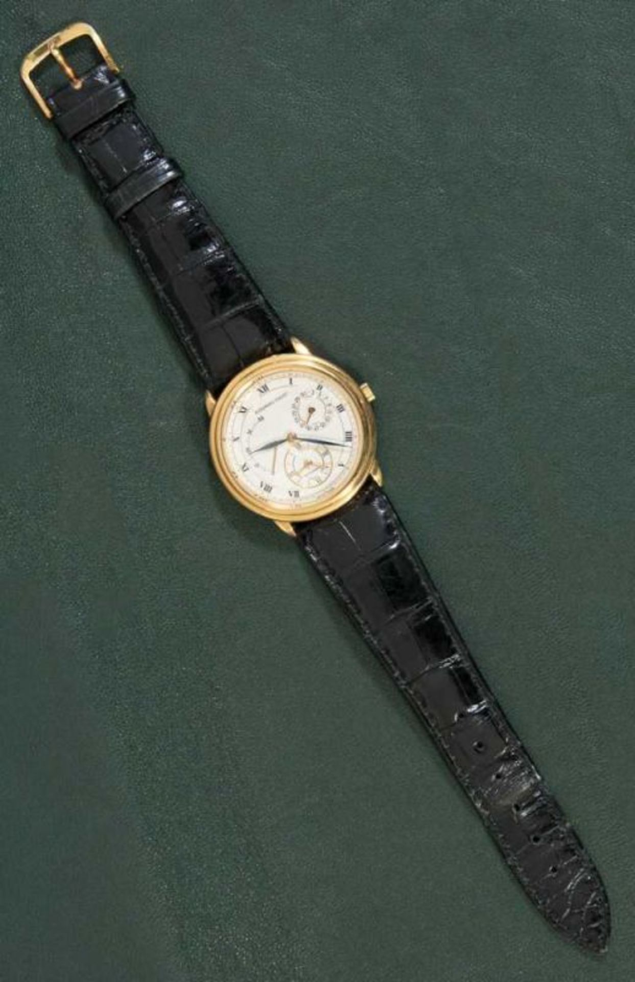 AUDERMARS PIGUET DUAL TIME. Herrenarmbanduhr mit 2 Zeitzonen. Automatik. Gehäuse in 750er Gelbgold = - Image 9 of 13