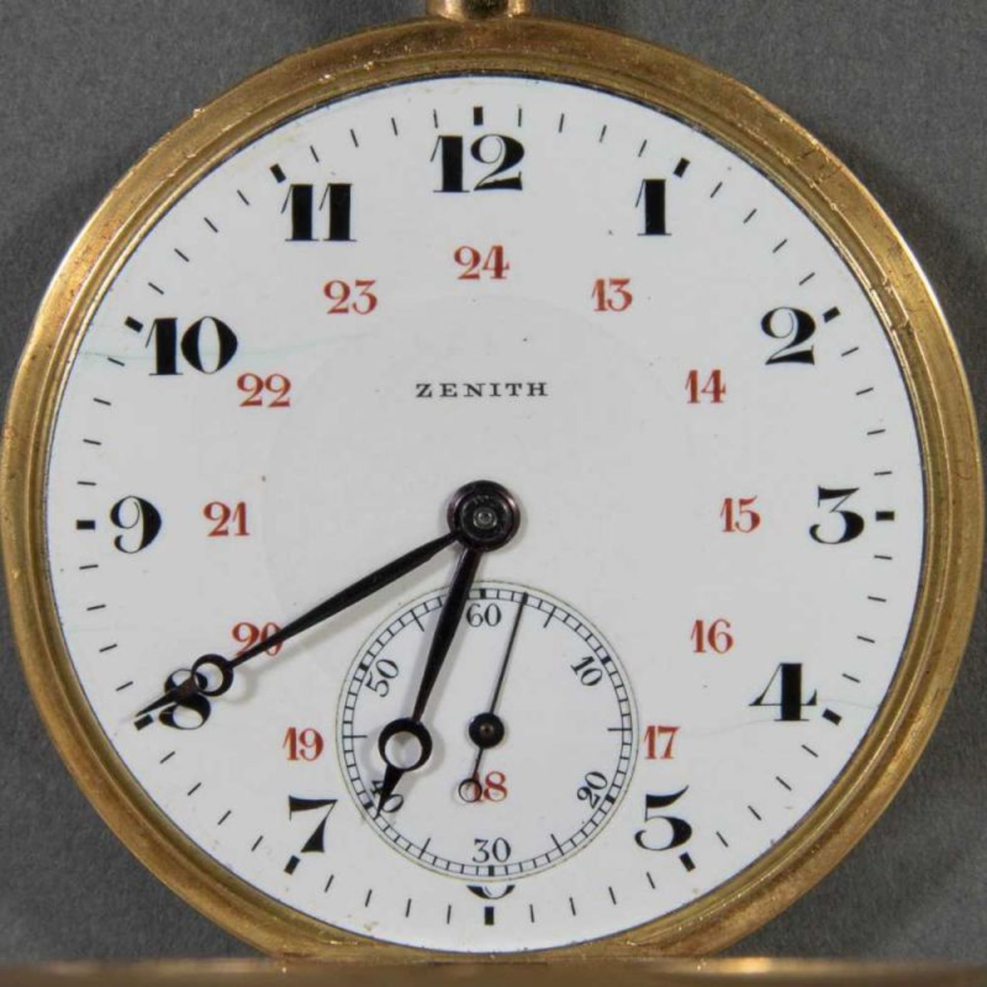 ZENITH-FRACKUHR. Herrentaschenuhr in 14 K. = 585er Gelbgold. Werkno. 1883186. Gehäuseno. 151152. - Image 2 of 11