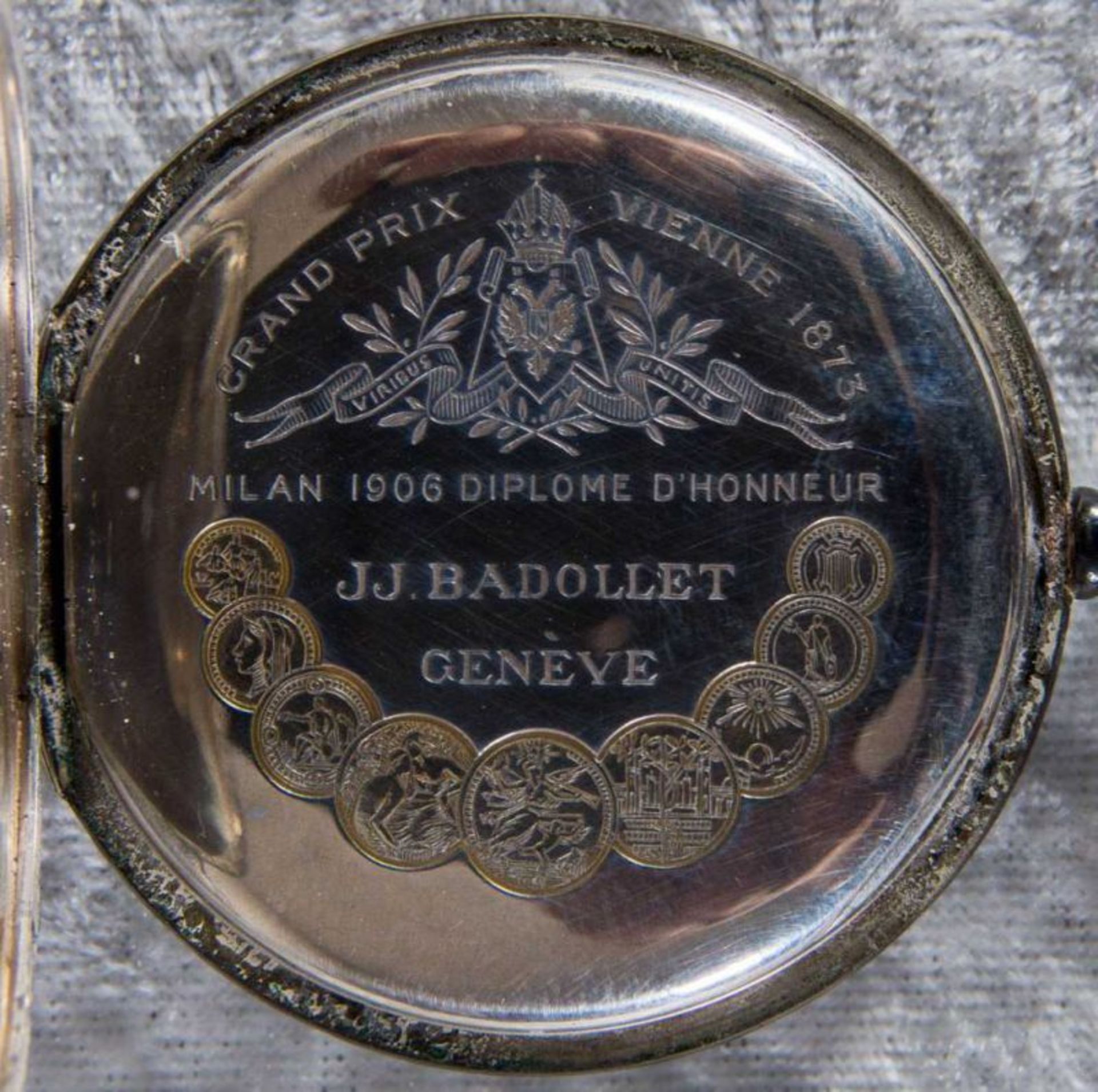 Halbsavonette Herrentaschenuhr. Gehäuse in 800er Silber. Ziffernblatt bez.: "J. J. Badollet - - Image 4 of 6