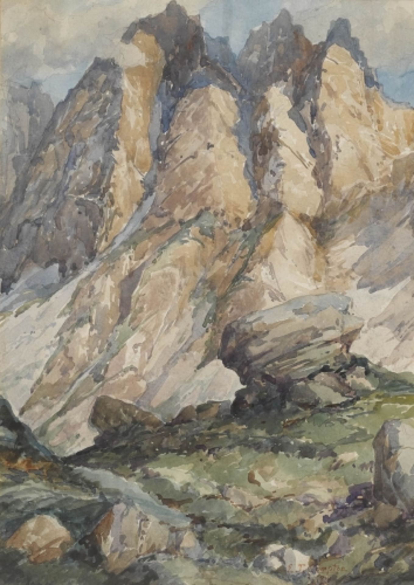 Compton, Edward Theodore1849 London - 1921 FeldafingZwei Ansichten der Latemartürme (Dolomiten)R. u.