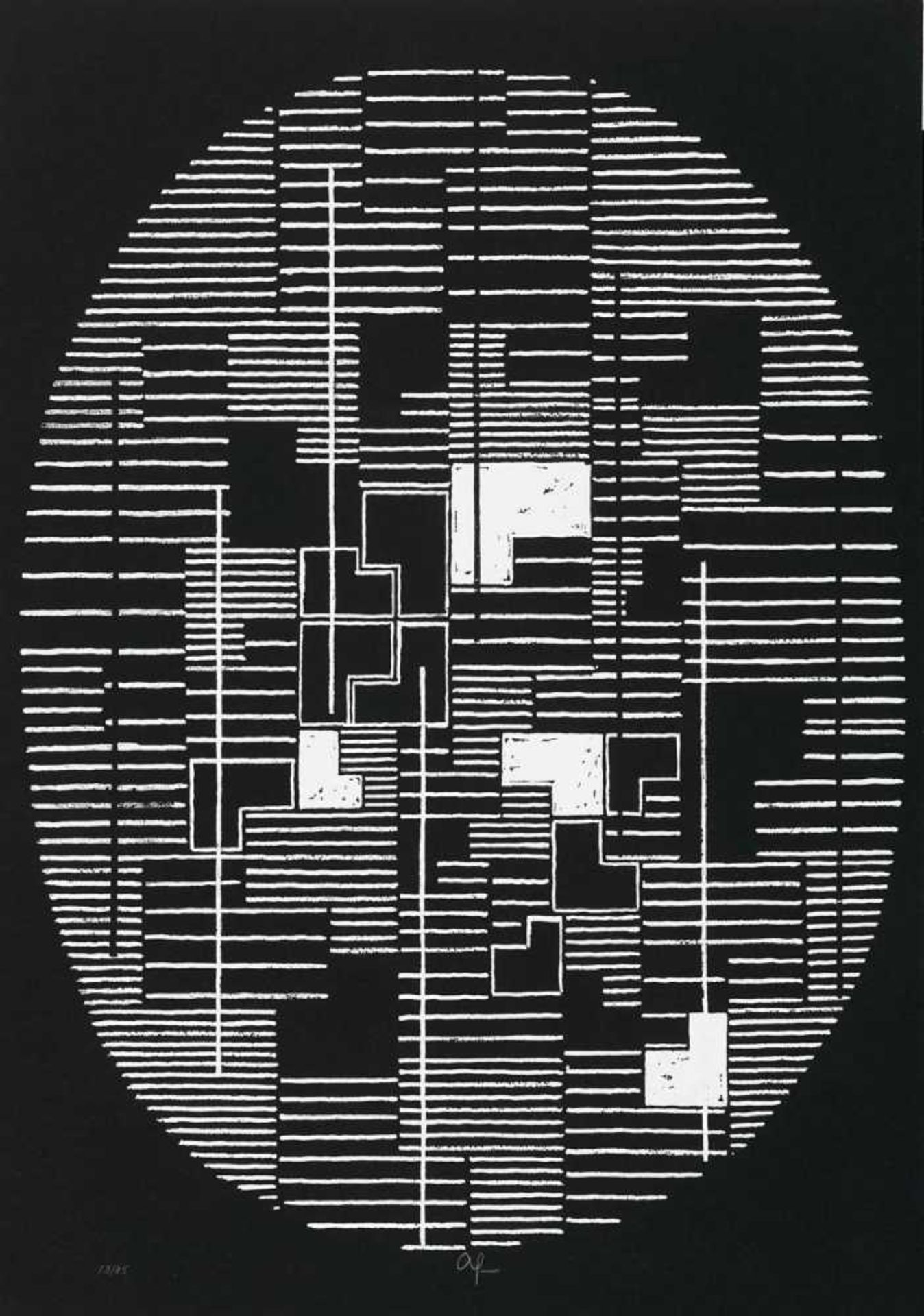 Fleischmann, Adolf 1892 Esslingen - 1968 Stuttgart Ohne Titel Zwei Farbserigraphien auf schwarzem - Bild 2 aus 2