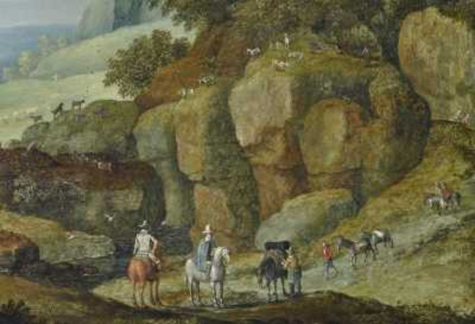 Rijckaert, Marten 1587 Antwerpen - 1631 ebenda Felsenlandschaft mit Reitern Auf den Felsen rechts - Bild 4 aus 5