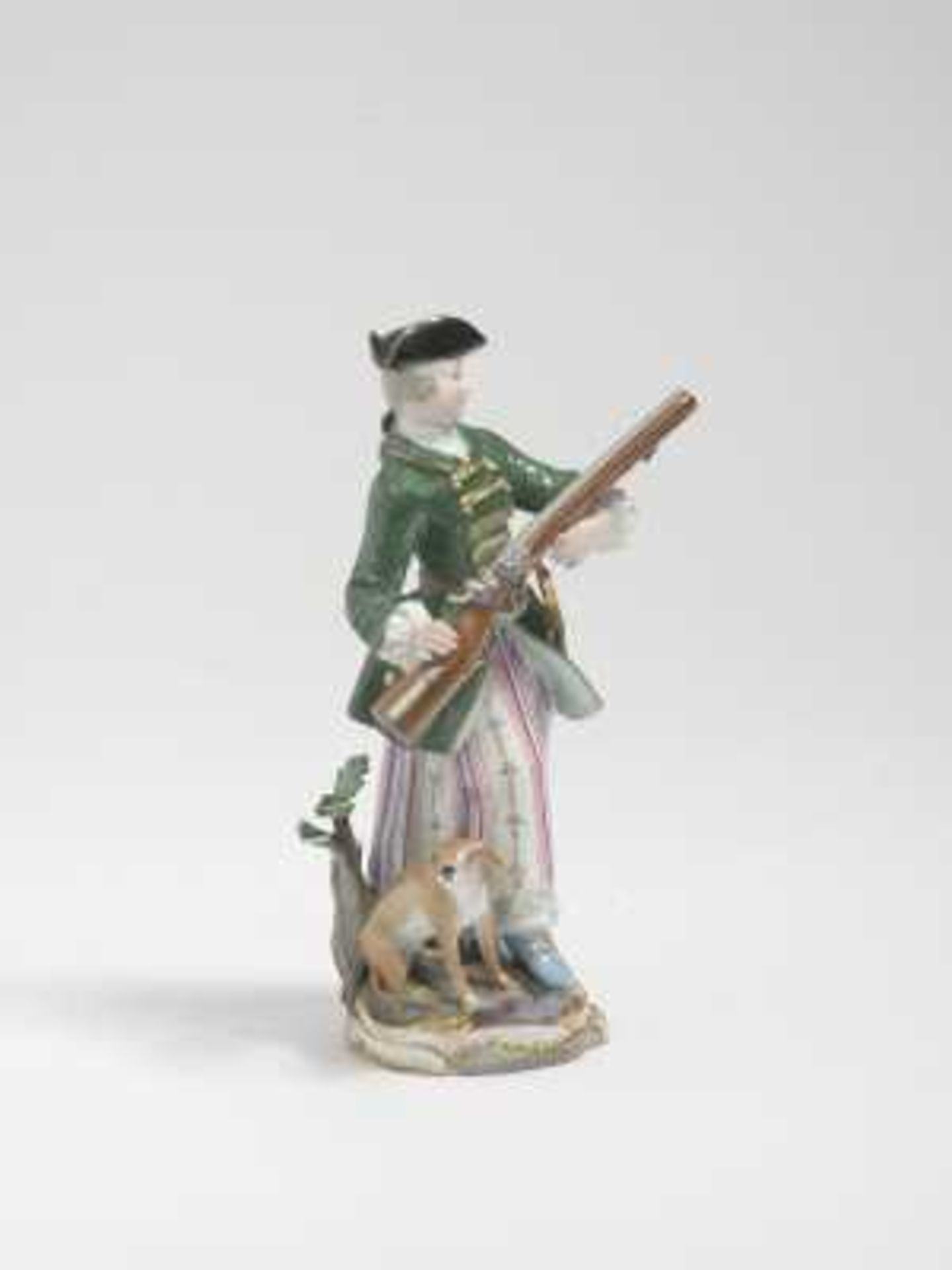 Kleine Jägerin Meissen, nach Modell von Friedrich Elias Meyer Porzellan. Spitzenfigur. Farb- und - Bild 2 aus 2