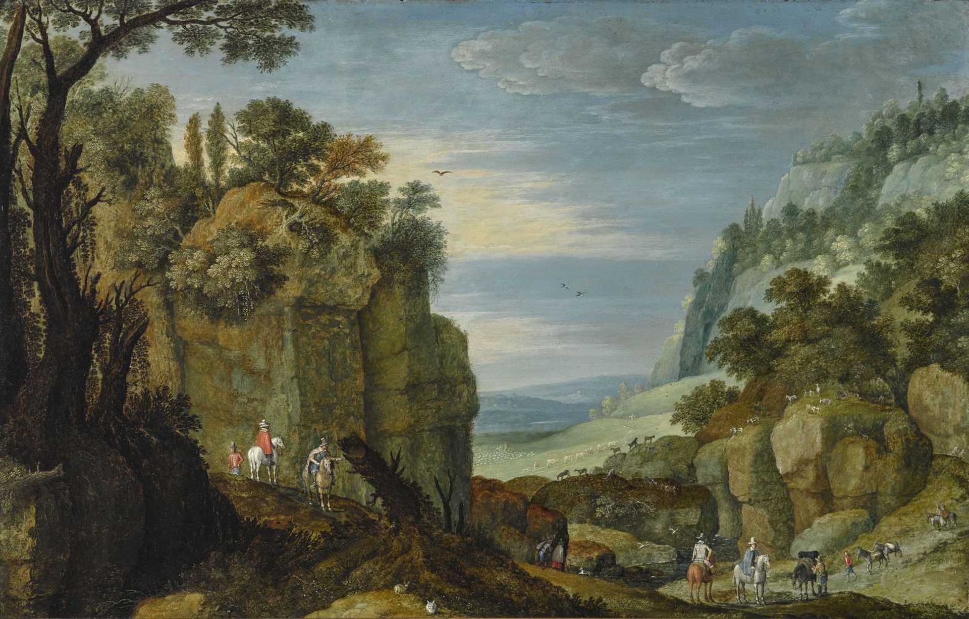 Rijckaert, Marten 1587 Antwerpen - 1631 ebenda Felsenlandschaft mit Reitern Auf den Felsen rechts