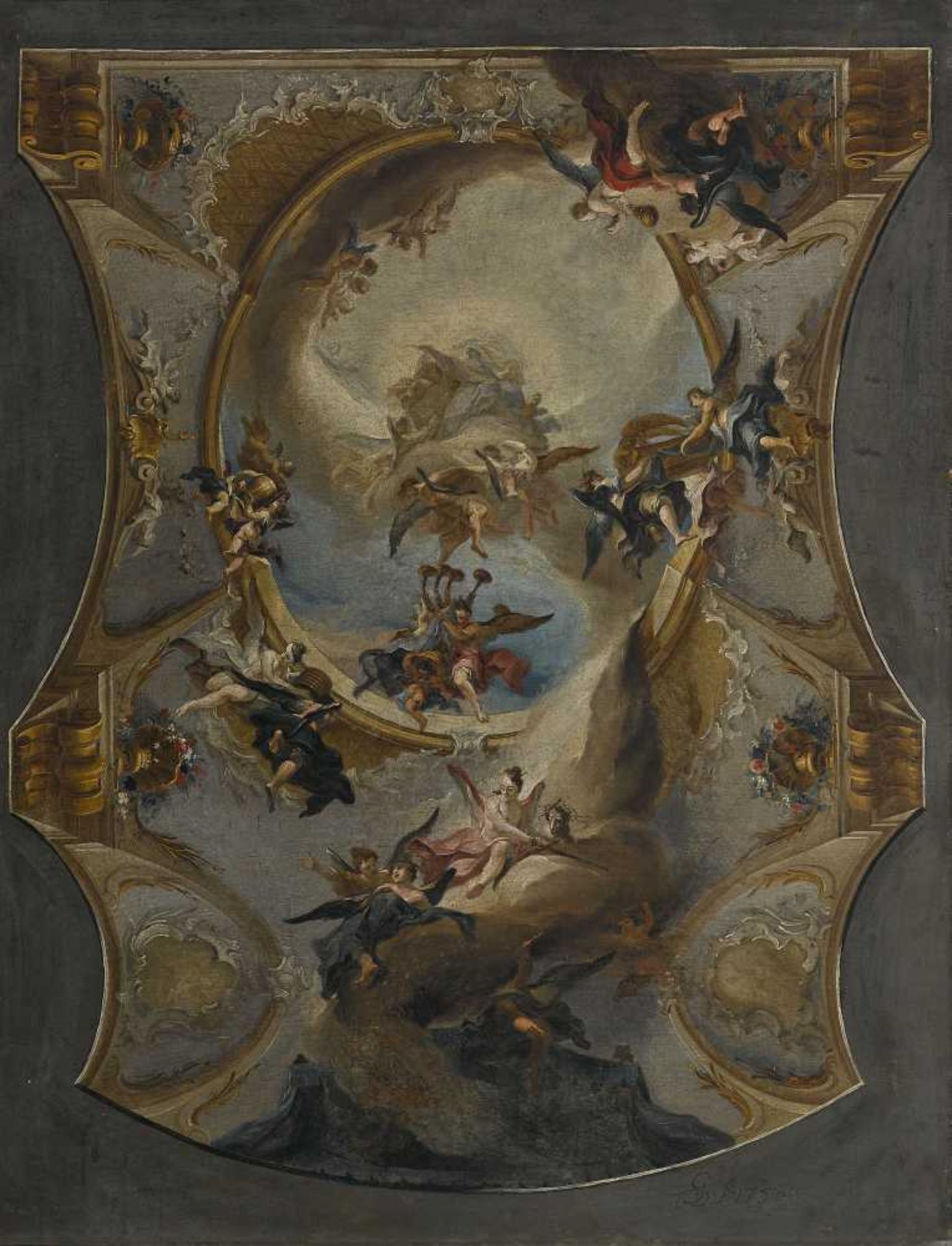 Dieffenbrunner, Johann Georg 1718 Mittenwald - 1785 Augsburg Verherrlichung Gottvaters durch das