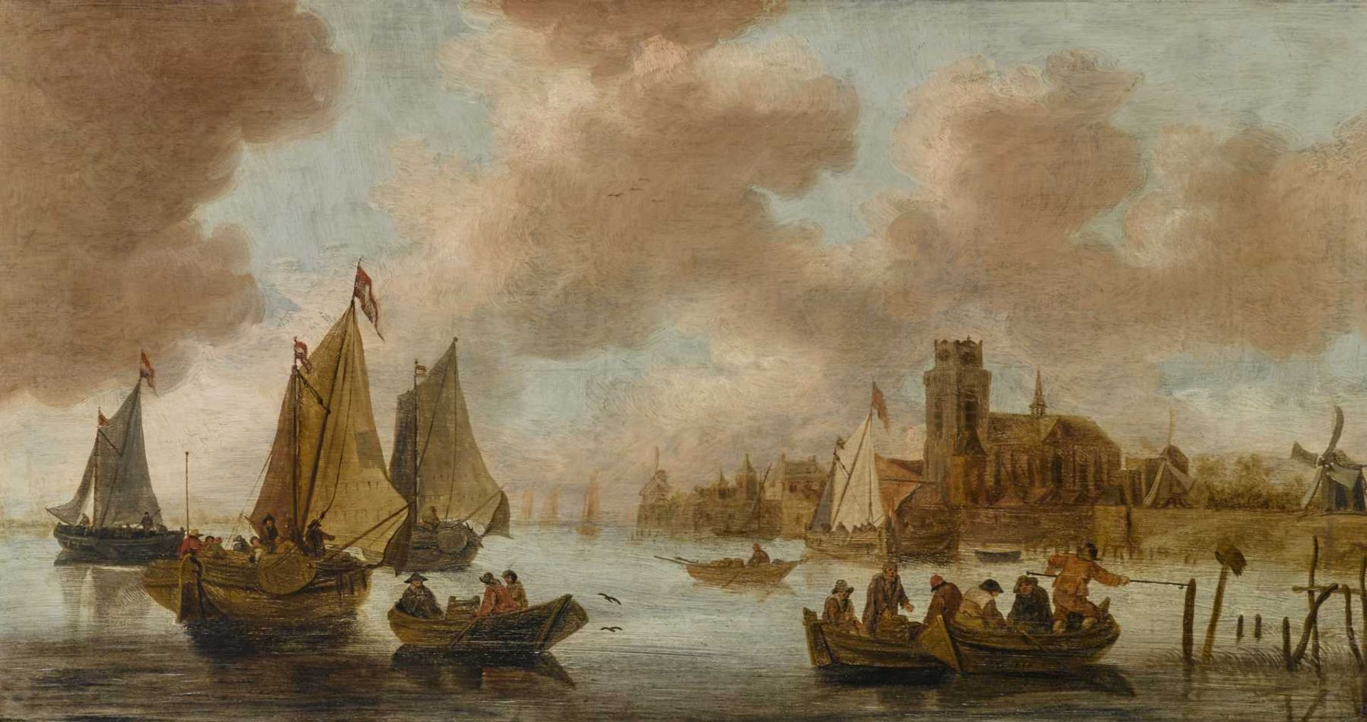 Goyen, Jan Josephsz. van 1596 Leiden - 1656 Den Haag, Nachfolge Blick auf Dordrecht Im Vordergrund