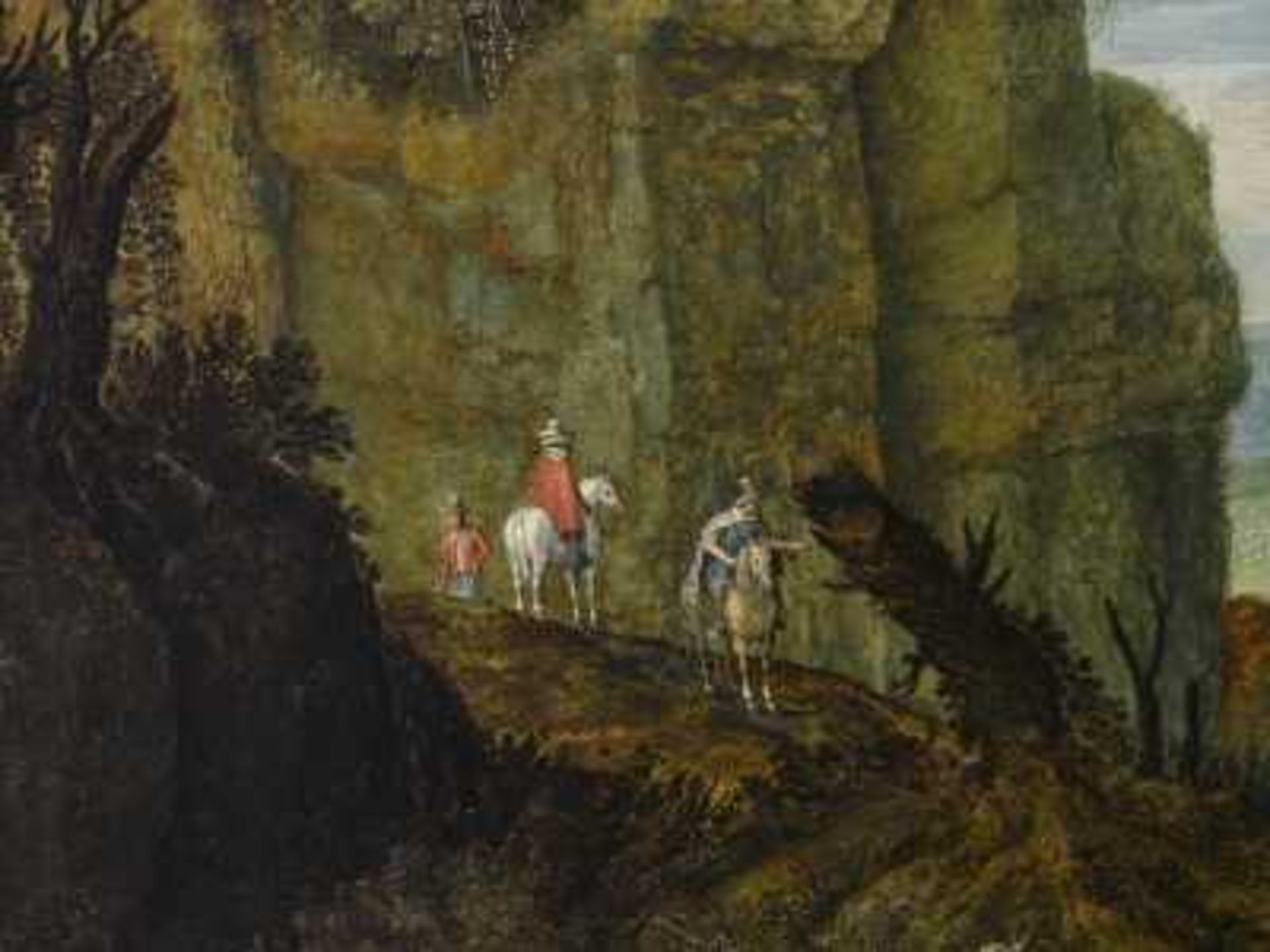 Rijckaert, Marten 1587 Antwerpen - 1631 ebenda Felsenlandschaft mit Reitern Auf den Felsen rechts - Bild 3 aus 5