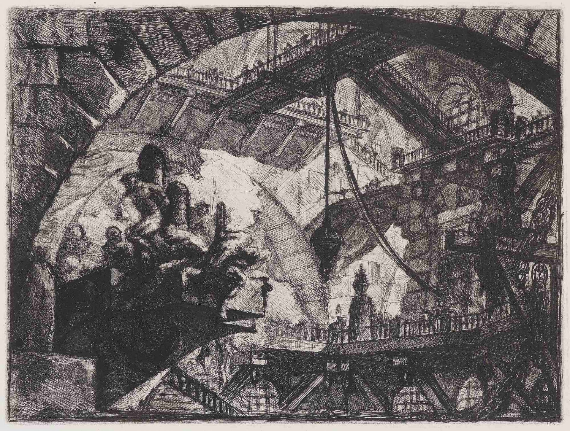 Piranesi, Giovanni Battista 1720 Mogliano - 1778 Rom Carceri, Blatt X In der Platte mit dem