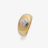 RING POMELLATO Gelb- und Weißgold 750/-, getestet. Signiert Pomellato. 1 Brillant von 1,01 ct., VSI,