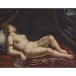 NIEDERLANDE wohl 17. Jh. Ruhende Venus Öl auf Lwd. 90 x 115 cm. Doubliert. Besch. Rest. Rahmen.