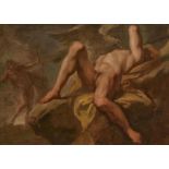 ROM (?) 18. Jh. Prometheus mit dem Adler Ethon Öl auf Lwd. 45 x 61 cm. Doubliert. Rest. Rahmen