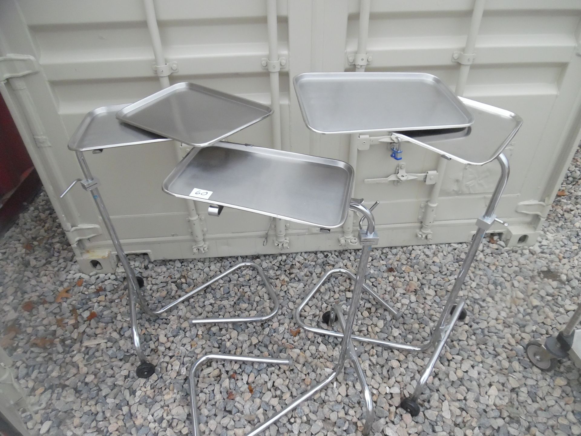 Lot of 3 Medical Stands with (5) trays. - Image 2 of 2