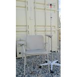 Midmark 165-005 Blood drawing chair with wheeled IV pole.