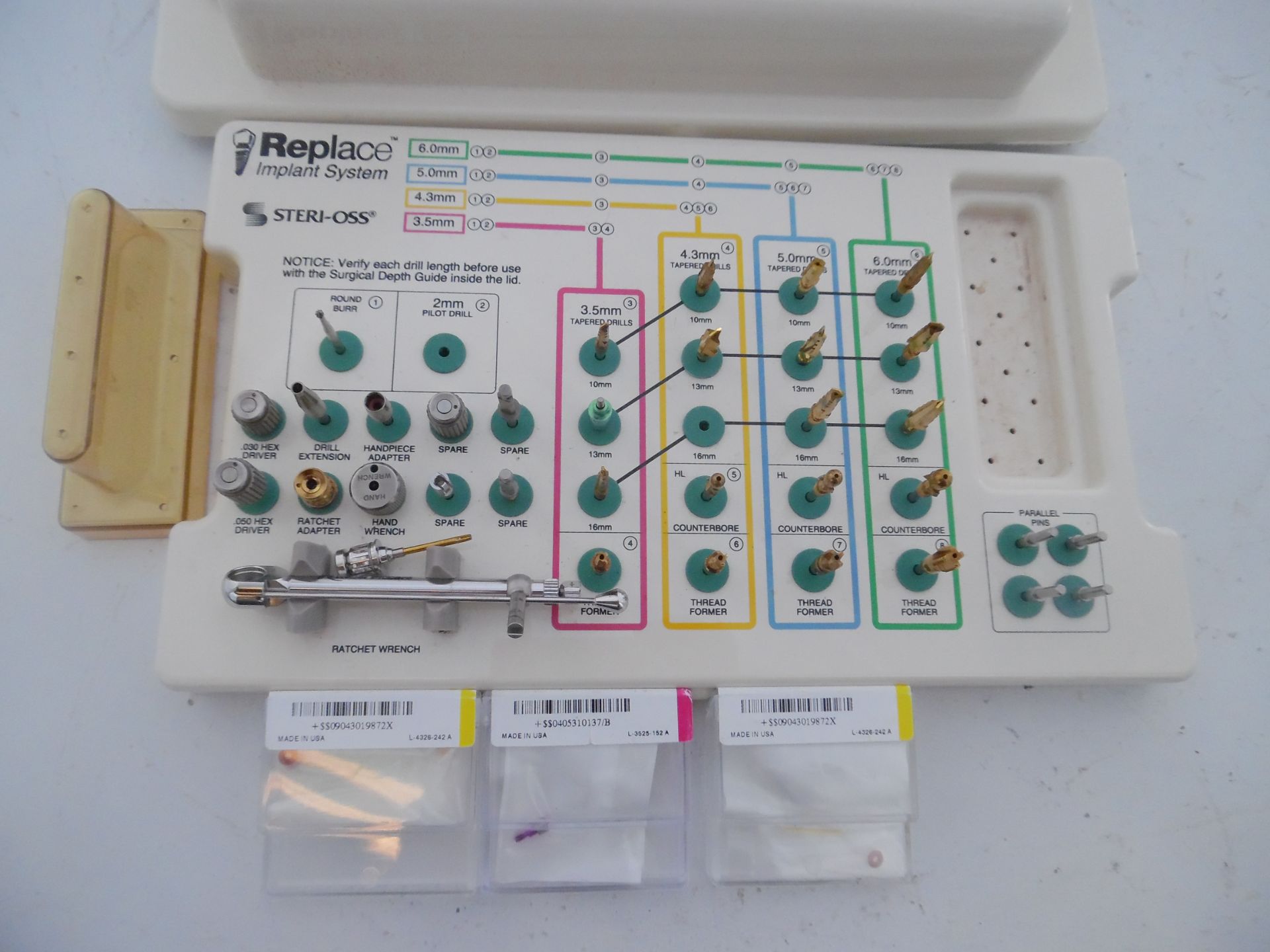 Steri-Loss Replace Implant Sytems. Top of the plastic case has a burn mark on it. - Image 2 of 5