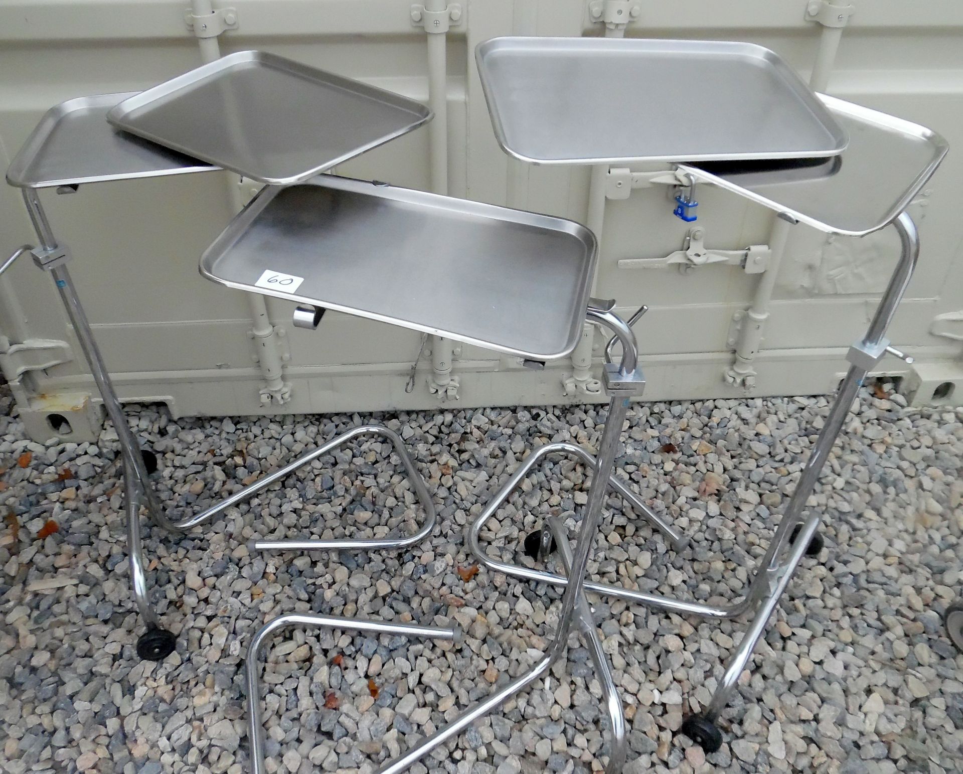 Lot of 3 Medical Stands with (5) trays.