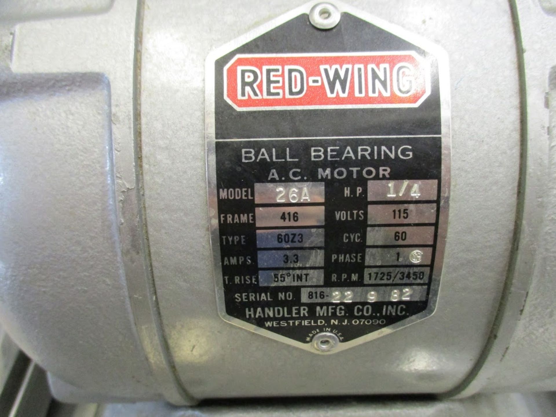 Red Wing Model 26A Dental lathe/grinder with 2 hoods and accessories. 115V 1/4 HP - Image 6 of 7