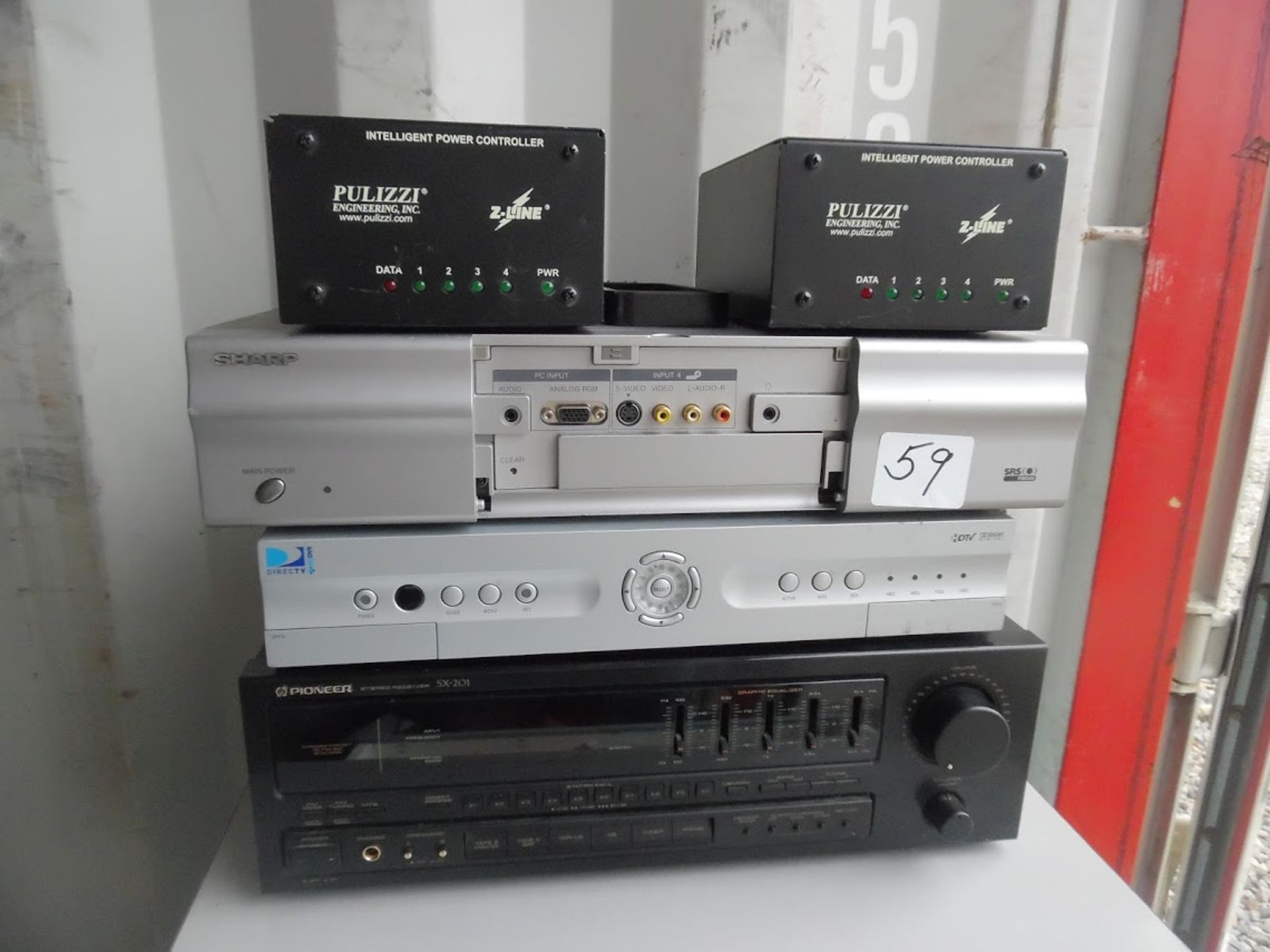 Lot of electronics. Sharp LC-HV4U Liquid Crystal Display, Pioneer SX-201 receiver, (2) Z-Line