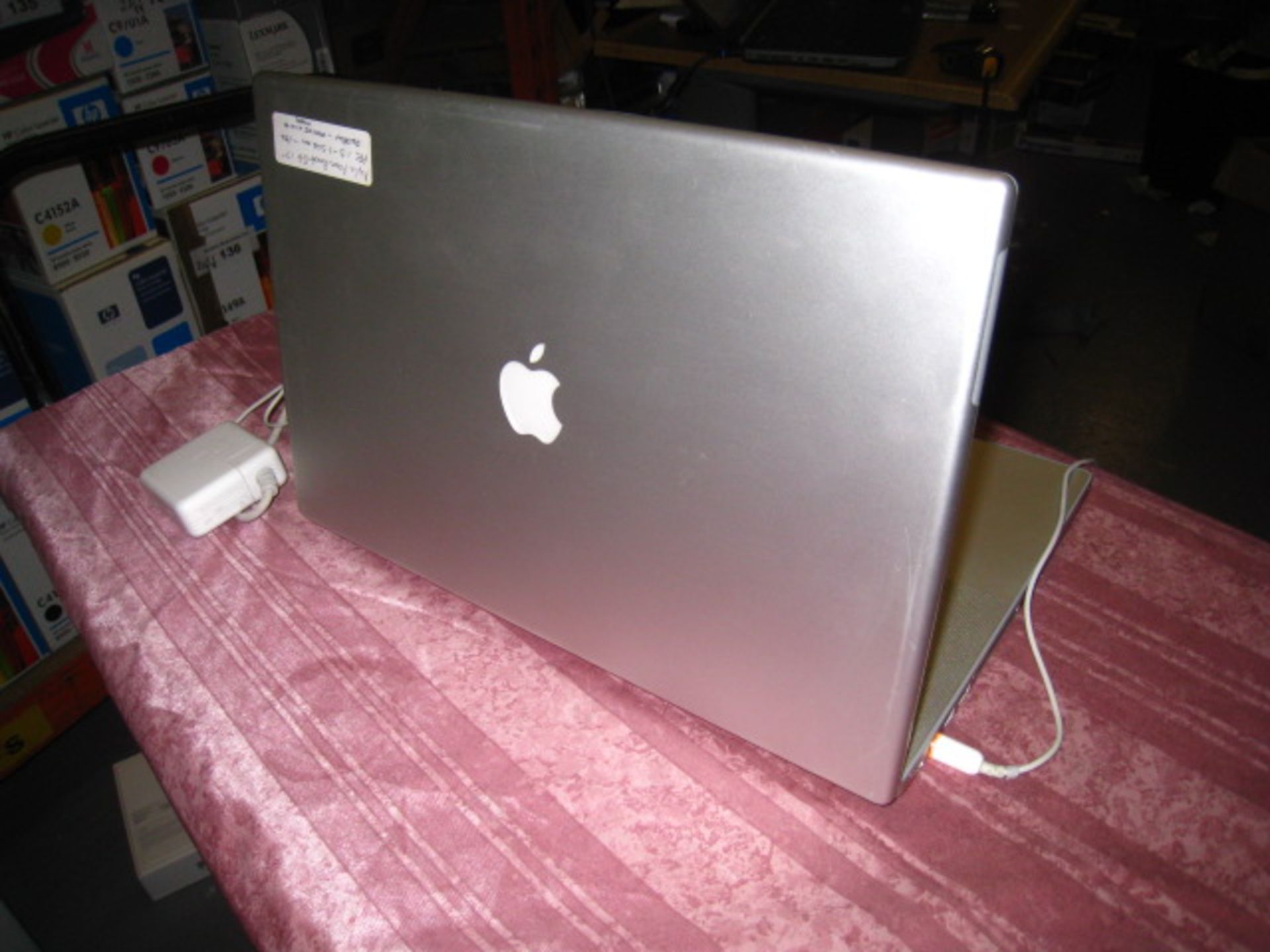 APPLE POWERBOOK G4. 17" SCREEN. POWER PC PROCESSOR @ 1.5GHZ, 1.5GB RAM, 150GB HDD, DVDRW. WITH PSU. - Image 2 of 2