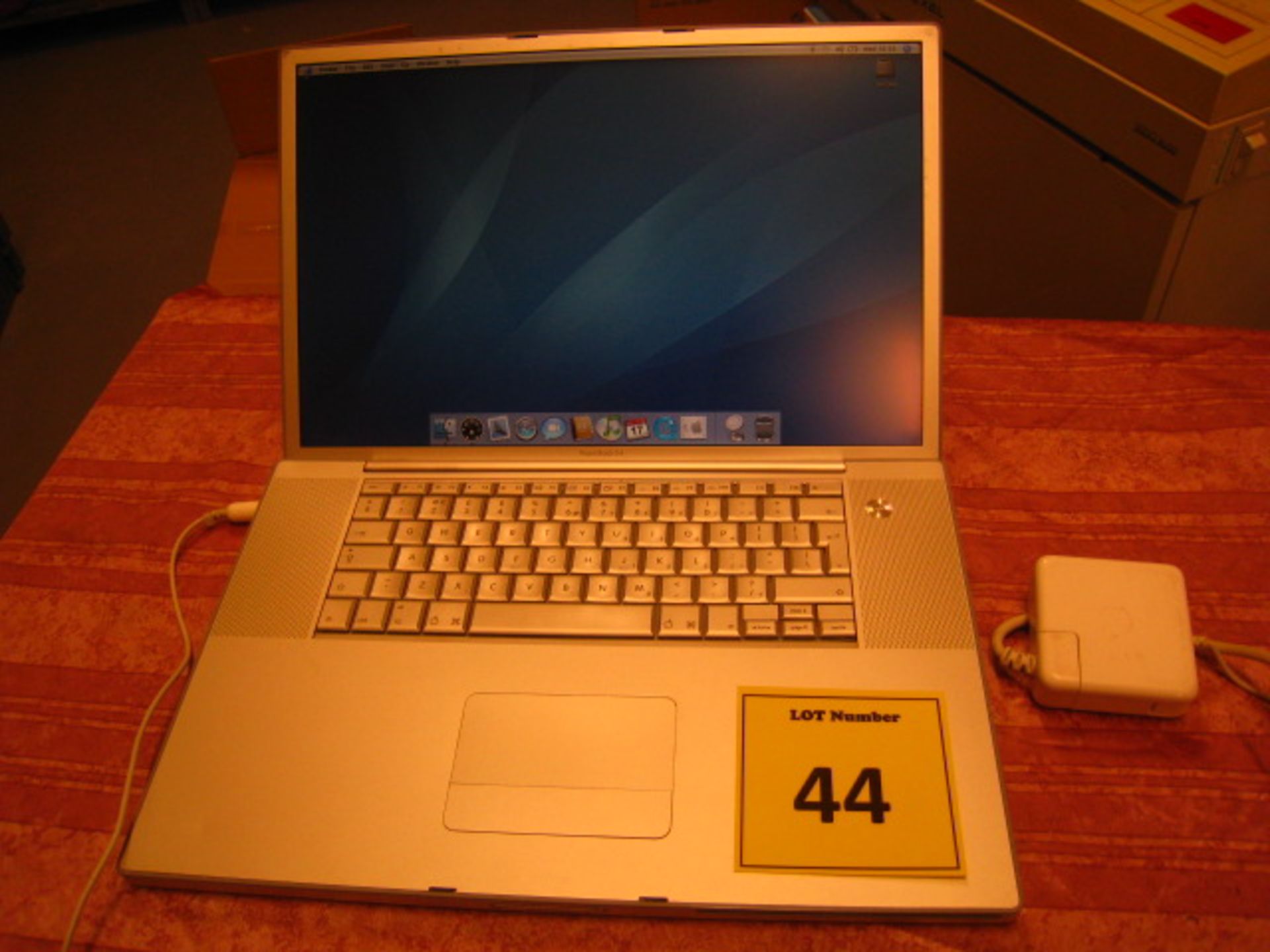 APPLE POWERBOOK G4. 17" SCREEN. POWER PC PROCESSOR @ 1.5GHZ, 1.5GB RAM, 150GB HDD, DVDRW. WITH PSU.