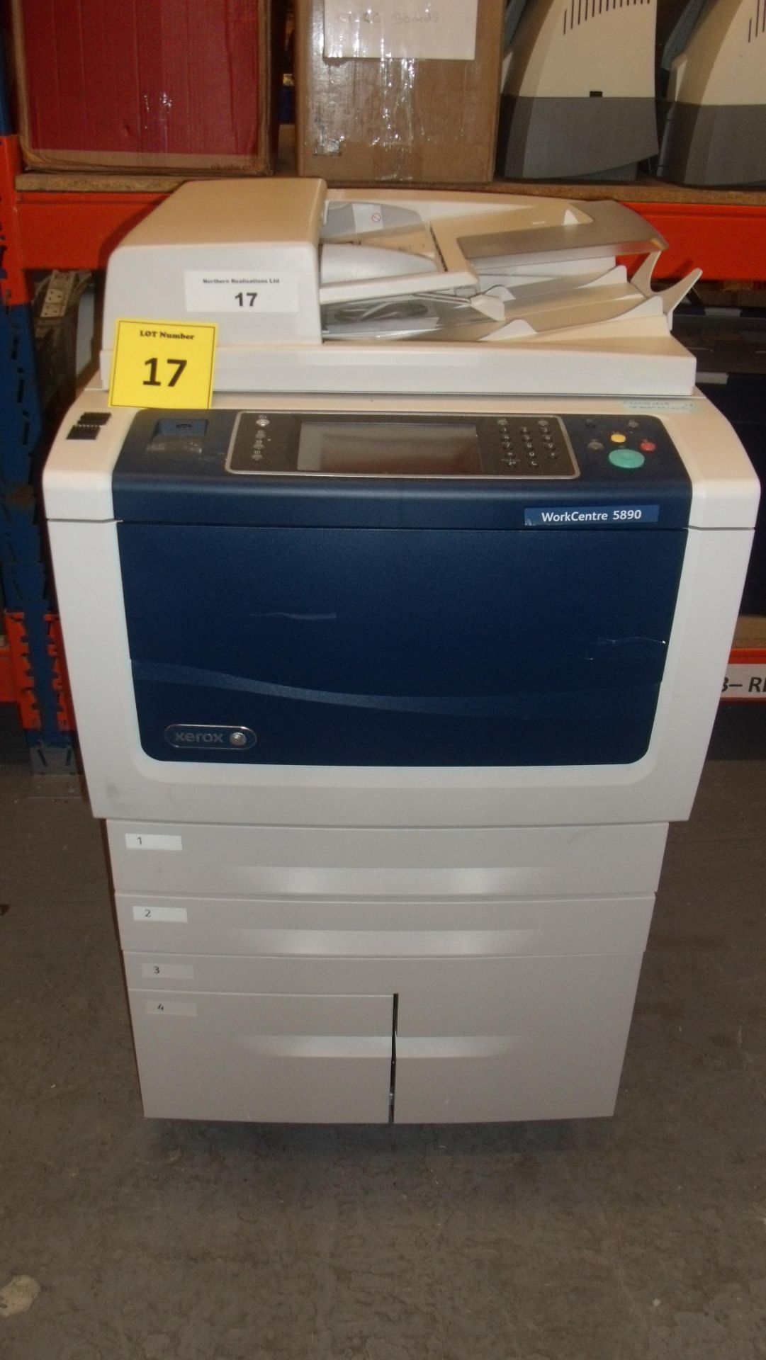 XEROX WORKCENTRE 5890. IN VERY CLEAN COSMETIC CONDITION.POWERS UP WITH MENU THEN PAPER JAMS