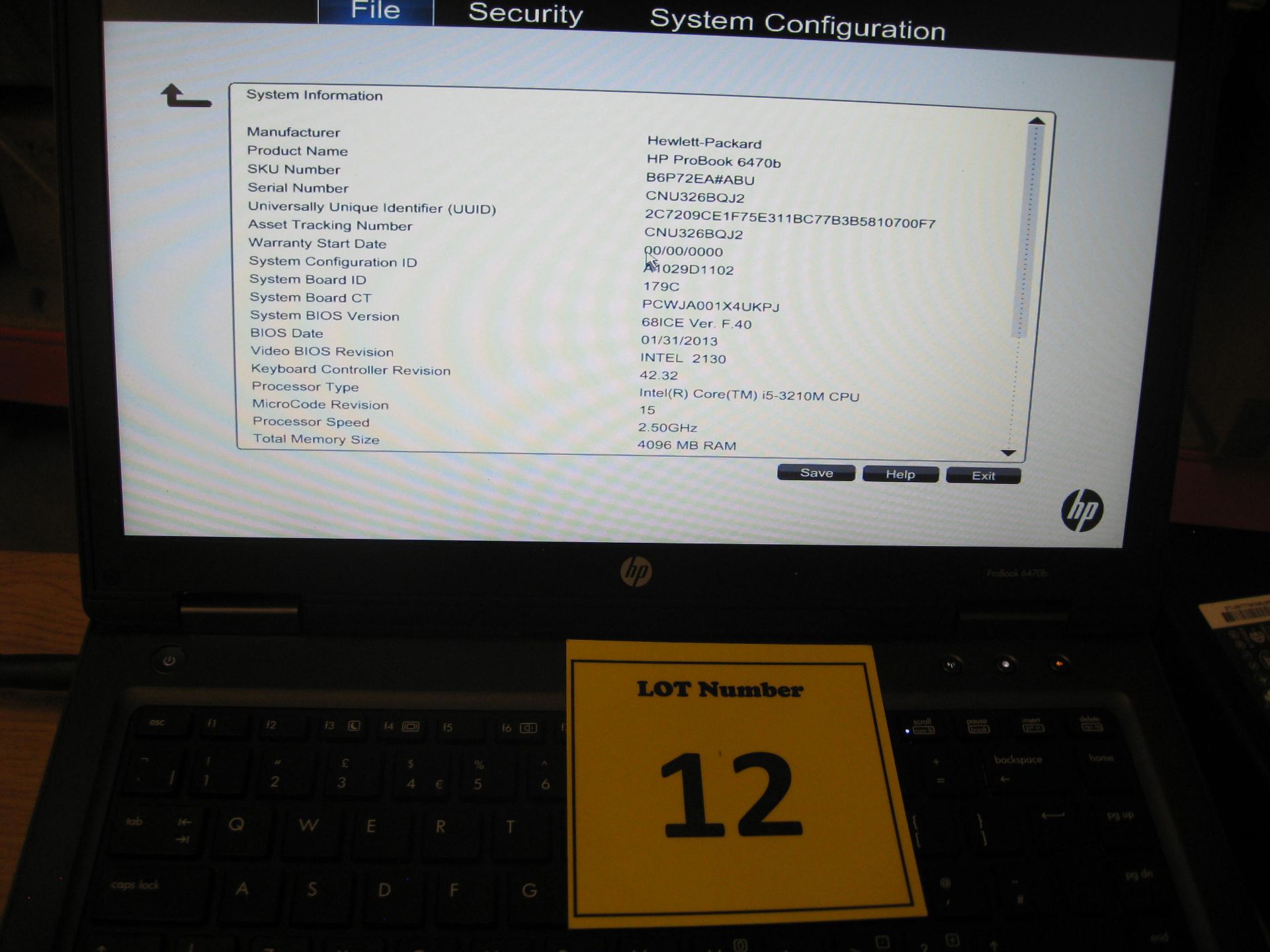 HP Probook 6470b Laptop, C-i5/2.50GHZ, 4GB RAM/320 GB HDD, dvdrw, psu - Win 7 Pro COA - Image 2 of 4