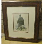 ART - A large framed 'Clansman' print by R R McIan, measuring 58x65cm