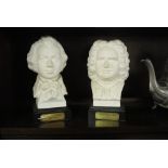 GOEBEL PORCELAIN - A pair of vintage Goebel Porcelain busts to include Mozart & J S Bach, both in