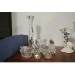 GLASSWARE - A collection of 9 pieces of cut glass/ crystal to include a John Rocha Waterford Crystal