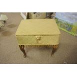 FURNITURE/ HOME - A vintage sewing box stool, complete with related contents.