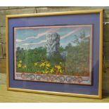 JIM FITZPATRICK - A framed print by Jim Fitzpatrick, titled 'Stone Figure - Boa Island - Co