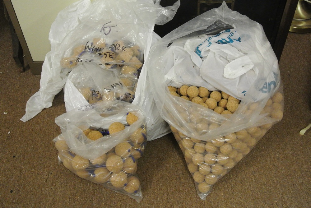 CORK - A large quantity of various sized cork balls for keyrings, floats & various other crafts.