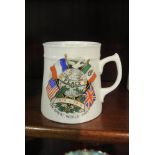 MILITARIA - An original WW1 ceramic 'Peace' cup, with transfer prints to each side, commemorating