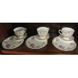 ANTIQUE/ TEACUPS - A collection of 3 Royal Vale teacups with 3 similar Royal Standard saucers.