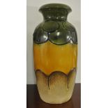 VINTAGE/ CERAMIC - A large fat lava vase produced in West Germany by Scheurich Keramik, pattern