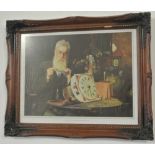 ART - A vintage print by Charles Spencelayb, title 'The Old Clockmaker', framed, measuring 54x44cm.