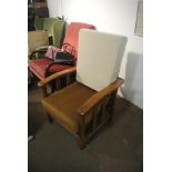 FURNITURE/ HOME - An unusual vintage Oak framed futon/ chair/ bed, with stunning patina, in need