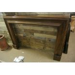 FURNITURE/ HOME - A beautiful antique art deco style polished Oak fire surround, measuring