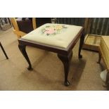 FURNITURE/ HOME - A large Mahogany piano stool with floral tapestry seat.