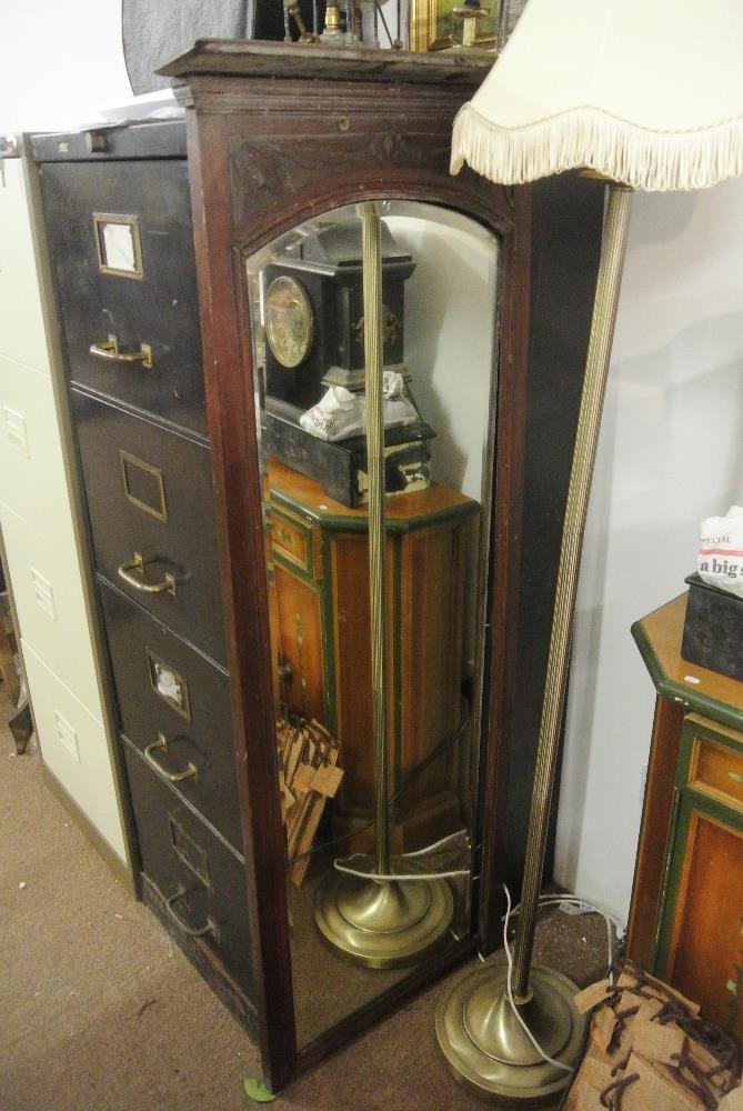 FURNITURE/ HOME - A large antique hall mirror requiring some light restoration, measuring 46x136cm.