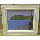 KINLITO - An original painting by Kinlito, titled ' Coast Road - Larne', framed. Measures 48x40cm.