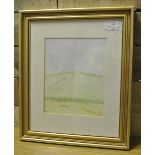 ART - An original framed watercolour titled 'Sunny Day'. Signed 'L.J'. Measures 31x37cm.