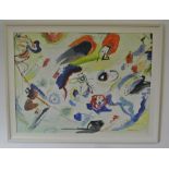 ART - A large & colourful Impressionist/ Modern painting in frame, signed to bottom corner. Measures