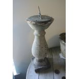 GARDEN/ FURNITURE - A good weathered stone sundial, measuring