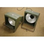 INDUSTRIAL/ VINATGE - A pair of vintage Strand Electric stage lights, patt number 137, in need of