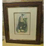 ART - A large framed 'Clansman' print by R R McIan, measuring 58x65cm