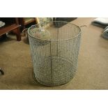 INDUSTRIAL/ FURNITURE - A vintage industrial galvanised mesh waste paper basket.