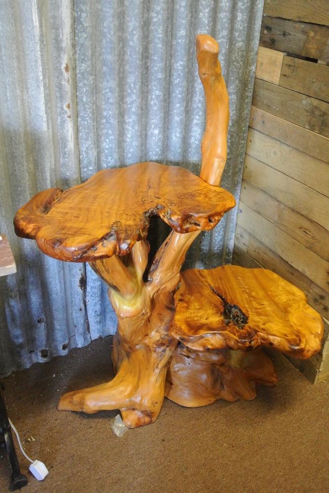 FURNITURE/ HOME - A large Indonesian tree root display unit with 2 shelves, in Excellent condition.