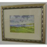 MAURICE MCALEESE - An beautiful local painting of the Portrush Royal Golf Club course, showing views