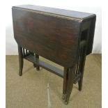 FURNITURE/ HOME - A small wooden drop leaf side table (missing one castor)