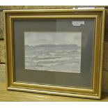 ART - An original framed watercolour titled 'Skerries', Portrush. Signed 'L.J'. Measures 26x32cm.